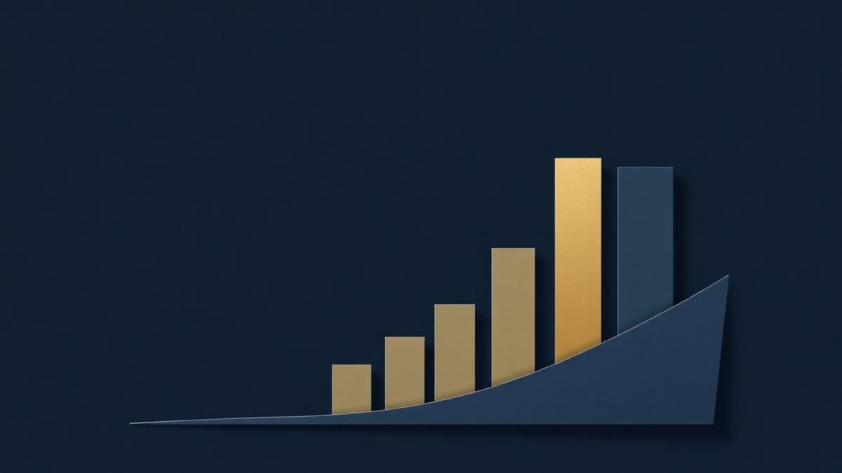 Abstract navy chart illustration representing merchant cash advance repayment restructuring